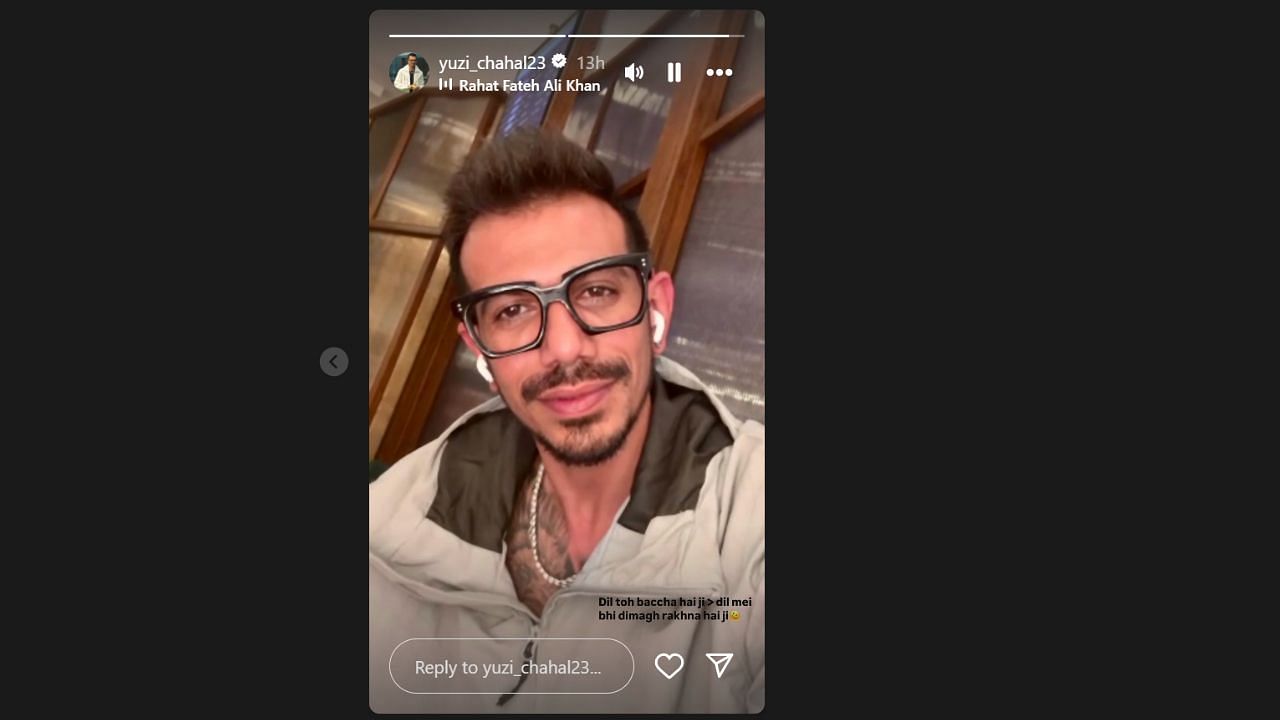 युजवेंद्र चहल ने शेयर की इंस्टाग्राम स्टोरी (photo credit: instagram/yuzi_chahal23)